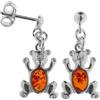 InCollections - Orecchini pendenti da donna con ambra, argento sterling 925, cod. 0010260470890