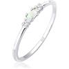 Elli Anello Vintage con Cristalli Zirconia e Opale in Argento Sterling 925 da Donna