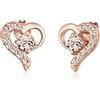 Elli Orecchini a Perno da Donna in Argento 925, Placcati Oro Rosa con Cristallo Swarovski