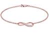Elli Bracciale Infinity da Donna in Argento 925, Placcato Oro Giallo con Zircone Bianco, Taglio Brillante , 18 cm