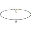 Elli Collana con Pendente Rotonda con Cristallo da Donna, in Argento 925, Oro, Misura 36