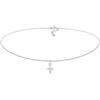 Elli Collana Donna Choker Ciondolo Croce Tendenza con zircone in Argento Sterling 925