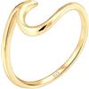 Elli Anello da Donna, in Argento 925, Placcato Oro, Misura 54