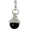 Carlo Biagi Ciondolo da donna a forma di sfera, in argento 925, colore nero, CSRSS03, Argento sterling