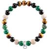 Thomas Sabo bracciale da donna argento 925 diaspro bianco taglio ovale occhio di tigre eliotropio 15,5 cm - X0217-947-7-L15.5