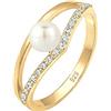 Elli Anello Solitario da Anniversario Donna Argento Inossidabile 925, Misura 12