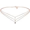 Elli Collana da Donna, Strato Choker Layer con Cristalli, in Argento 925 Placcato Oro Rosa