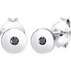 Elli DIAMONDS Orecchini Donne Cerchio Geo Nero con Diamante (0.03 ct.) in Argento Sterling 925