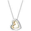 Elli Collana con Pendente da Donna in Argento, Placcato Oro con Cristallo Bianco, 45 cm