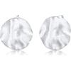 Elli Orecchini da donna con piastra opaca martellata in argento sterling 925