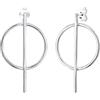 Elli Orecchini Elli da donna in argento sterling 925 con cerchio di base bicolore, stile geo