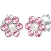 Elli Orecchini da bambina con fiori e cristalli in argento Sterling 925