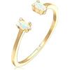 Elli Anello Solitario da Anniversario Donna Vermeil, Misura 14