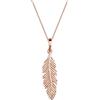 Elli Collana con Piuma Boho Gypsy Festival da Donna, in Argento 925, Oro Rosa (Rosegold), Misura 45