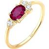Elli Premium Anello Donna Elegante con Cristalli Zirconia E Rubino Sintetico In Argento Sterling 925