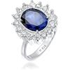 Elli Anello da Donna in Argento 925 con Cristallo, Misura 14