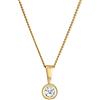 DIAMORE Elli DIAMONDS Collana Donne Solitario Cerchio Rotondo con Diamante (0,11 ct.) in Oro Giallo 585