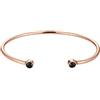 Elli Bracciale da donna aperto, geo cerchio, alla moda, con cristalli neri, placcato oro rosa, Argento sterling, cristallo