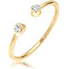 Elli Anelli Elli, anello a solitario, da donna, con cristalli , in argento sterling 925 placcato oro