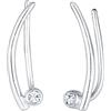 Elli Orecchini da donna Basic Ear Climber con cristalli , in argento sterling 925