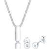 DIAMORE Elli diamonds Gioielli Set Donne Orecchini Pendenti Geo Solitaire con diamante (0,09 Ct.) In Argento Sterling 925