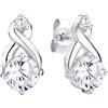 Elli - Orecchino in argento con zirconia, donna, bianco