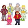 Hape Famiglia Felice – 6 Bambole In Legno E Tessuto Con Arti Mobili