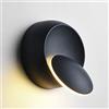 Chrasy Applique da Parete LED Orientabile in Ferro Nero 5W | Emissione Bianco Caldo 3000-3500K, Testa Orientabile a 360 Gradi, Corpo in Ferro Lucido, per Soggiorno Camera Corridoio