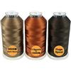 New brothread Set di 3 Diversi Marrone Colori poliestere filo di ricamo macchina grande bobina 5000M per tutte le macchine da ricamo