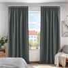 Deconovo Tende Oscuranti con Fettuccie per Interni 2 Pezzi, 140x175 CM, Isolamento Termico e Acustico, Tessuto Resistente e Opaco, Certificato OEKO-TEX, per Camera da Letto e Soggiorno, Grigio Scuro
