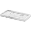 Luxspire Mini Vassoio da Bagno in Resina, Vassoio Toeletta Portaoggetti Vassoio Decor, Rettangolare per Organizzare Profumo Gioielli Cosmetici Sapone Dispenser Pianta Vanità del Bagno - Marmo Bianco