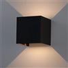 K-Bright 7W Lampada da Parete LED Con Angolo del Fascio Regolabile Bianco caldo 3000K Applique da Parete interno ed esterno IP65 Impermeabile Applique Cubo Moderno (Nero)