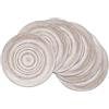 SHACOS Set di 6 Tovagliette Rotonde Lavabili Resistenti al Calore Non-Scivolose Intrecciate Grigie per Natale Partito Cucina - 38x38 cm