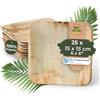BIOZOYG 25x piatti in foglia di palma 15 x 15 cm - Piatti monouso compostabili e naturali - Stoviglie per feste quadrate