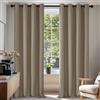 Deconovo Tende Oscuranti per Interni 2 Pezzi 160 CM Altezza, Termiche Isolanti, Anti-Rumore, con Anelli, Ideali per Camera da Letto e Soggiorno, 132x160 CM, Cachi