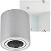 Sweet LED Cornice LED in alluminio - faretto IP20 orientabile da superficie con portalampada GU10, 230V - faretto da superficie rotondo - 80x84mm, argento