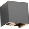 Klighten Lampada da esterno, 12W Applique da Parete con sensore di movimento per luci esterni/interni Lampada da parete con fascio regolabile IP65 Impermeabile 4000K,Grigio scuro