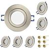 KYOTECH Cornice Faretto Incasso GU10 Impermeabile IP44 per Bagno, Per Alogeno e MR16, Faretti LED da Incasso per Cartongesso, Set da 6