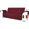 Moonange Copridivano 3 Posti con Braccioli Seduta 165 cm Impermeabile Reversibile Antiscivolo Antimacchia Antigraffio Antipelo Moderno Bordeaux