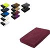 EXKLUSIV HEIMTEXTIL Lenzuolo con angoli elasticizzati in diverse misure e colori, Spugna, bordeaux, 140 - 160 x 200 cm