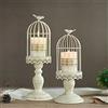 Sziqiqi Portacandele vintage a forma di gabbia per uccelli, portacandele decorativo da tavolo per matrimonio, decorazione di portacandele in ferro battuto, S + L
