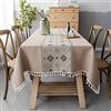 Pahajim Tovaglia Tavolo Rettangolare Effetto Lino Antimacchia Impermeabile | Copritavolo Moderno Elegante Lavabile per Cucina Sala da Pranzo Marrone,140x140cm