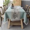 Pahajim Tovaglia Tavolo Rettangolare Effetto Lino Antimacchia Impermeabile | Copritavolo Moderno Elegante Lavabile per Cucina Sala da Pranzo Verde,140x140cm