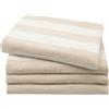 ZOLLNER 4 Asciugamano da bagno a righe beige e bianche, 50x100 cm, 100% cotone