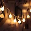 JZK 5 Metri stringa luci LED batteria ghirlanda luminosa palline lucine decorative catene luminose esterni interni per giardino matrimonio compleanno festa albero Natale, bianco caldo