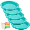 JNWYH Set di 4 teglie per pizza, rotonde, 18,1 x 15 x 2,5 cm, in acciaio al  carbonio, con 2 spazzole in silicone per torte, pizza, pane, torte,  biscotti (nero) : : Casa e cucina