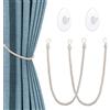 OOTSR Fermatenda Tende con Ganci Autoadesivi Trasparenti, Finestre Fermatende Corda Fibbia in Tieback per Tende per Ufficio Domestico Camera da Letto Decorazione Finestra Trattamento (Bianco)