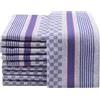 ZOLLNER Set di 10 Strofinacci, 45x90 cm, Cotone, a Quadri Bianchi e Blu
