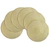SHACOS Set di 6 Tovaglietta Rotonda Cotone Tovaglietta Lavabile Grande Tovagliette Rotonde Oro Intrecciate Tovaglietta Resistenti al Calore Tovagliette Natalizie per Partito Cucina - 38x38 cm