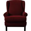 EBETA Jacquard Salvadivano Copripoltrona Trapuntato Adele, Copripoltrona con Orecchie Poltrona Protettiva Elasticizzato Antiscivolo（Vino rosso）